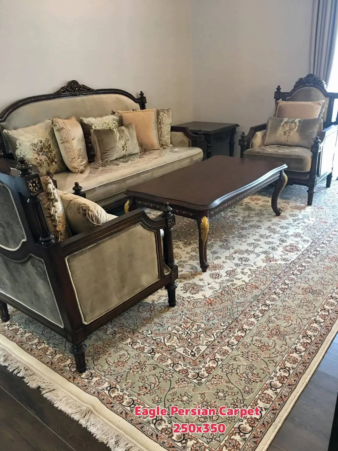 พรมเปอร์เซีย ขนาด 250 × 350 ซม. ในบ้านลูกค้า Eagle Persian Carpet
