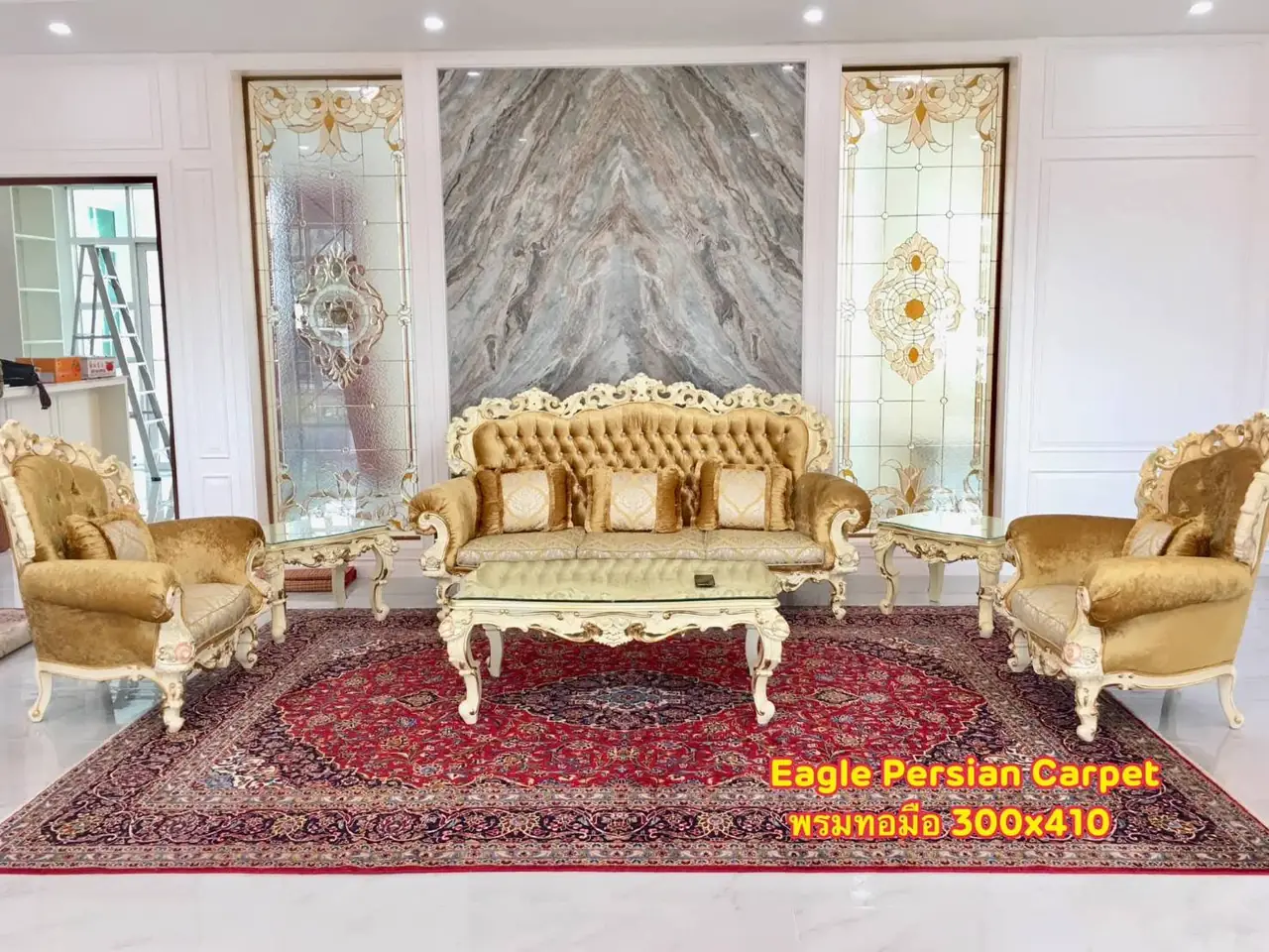 พรมเปอร์เซียทอมือ ขนาด 300 × 410 ซม. ในบ้านลูกค้า Eagle Persian Carpet