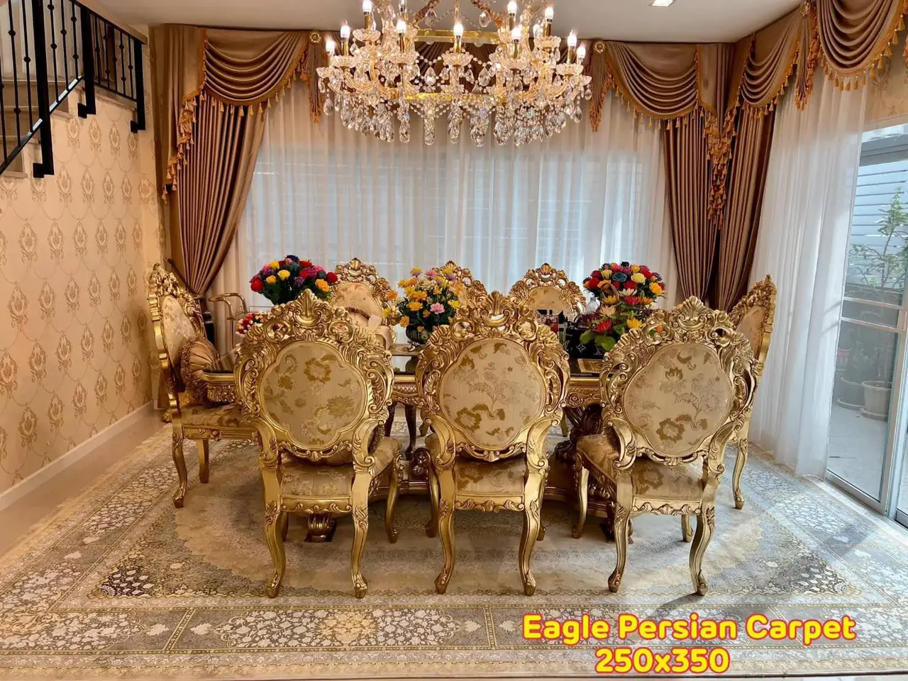 พรมเปอร์เซีย ขนาด 250 × 350 ซม. ในบ้านลูกค้า Eagle Persian Carpet