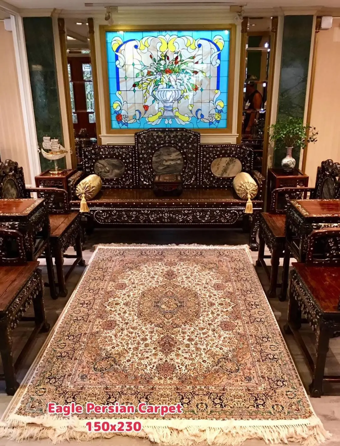 พรมเปอร์เซีย ขนาด 150 × 230 ซม. ในบ้านลูกค้า Eagle Persian Carpet