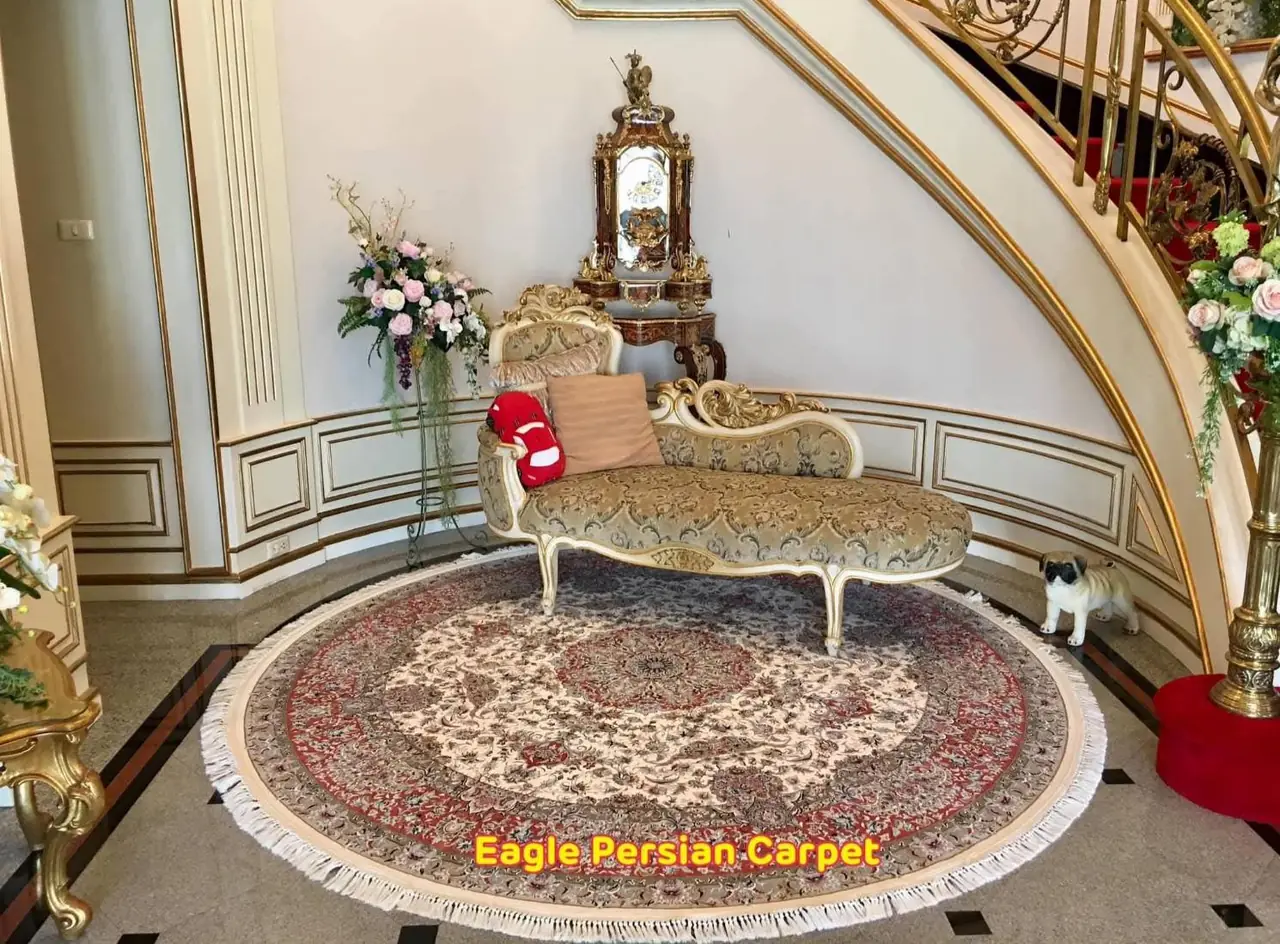 พรมเปอร์เซีย ทรงกลม ในบ้านลูกค้า Eagle Persian Carpet