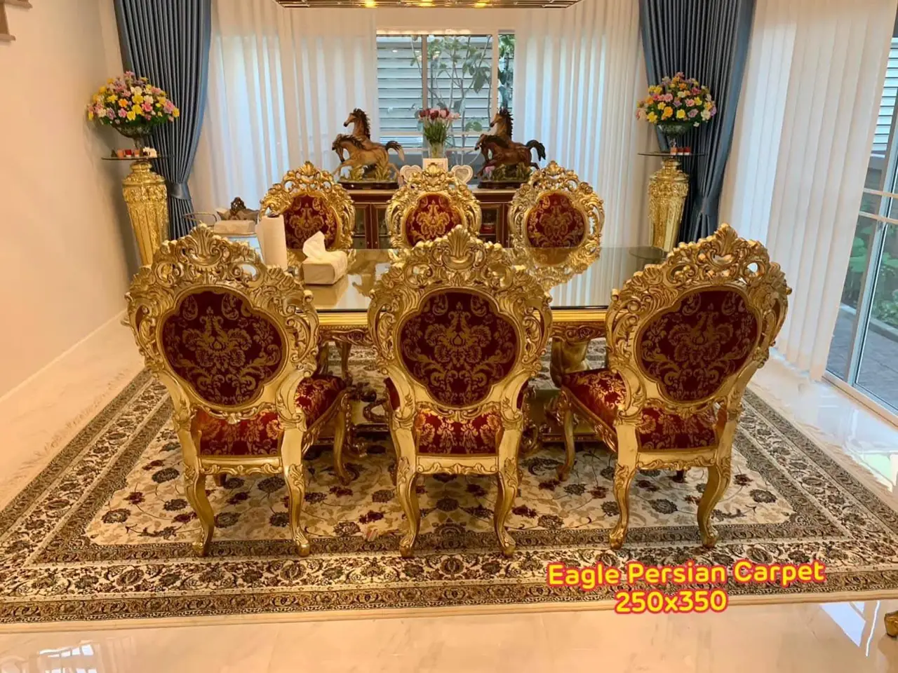 พรมเปอร์เซีย ขนาด 250 × 350 ซม. ในบ้านลูกค้า Eagle Persian Carpet